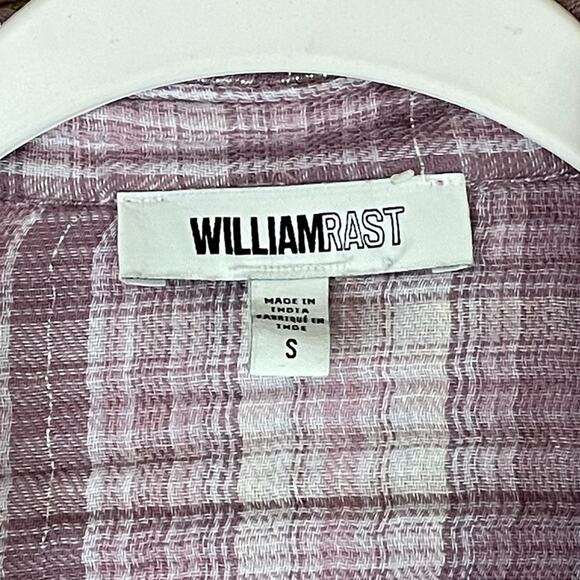 William Rast Mercer Tartan Plaid Shirt in Violet Ice Fine Lux Size Small - Picture 3 of 11